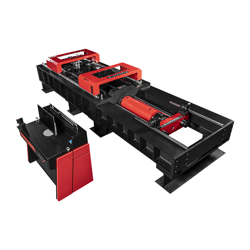 Sterowana mikroprocesorem uniwersalna maszyna testująca elektrohydrauliczne serwo (pozioma)